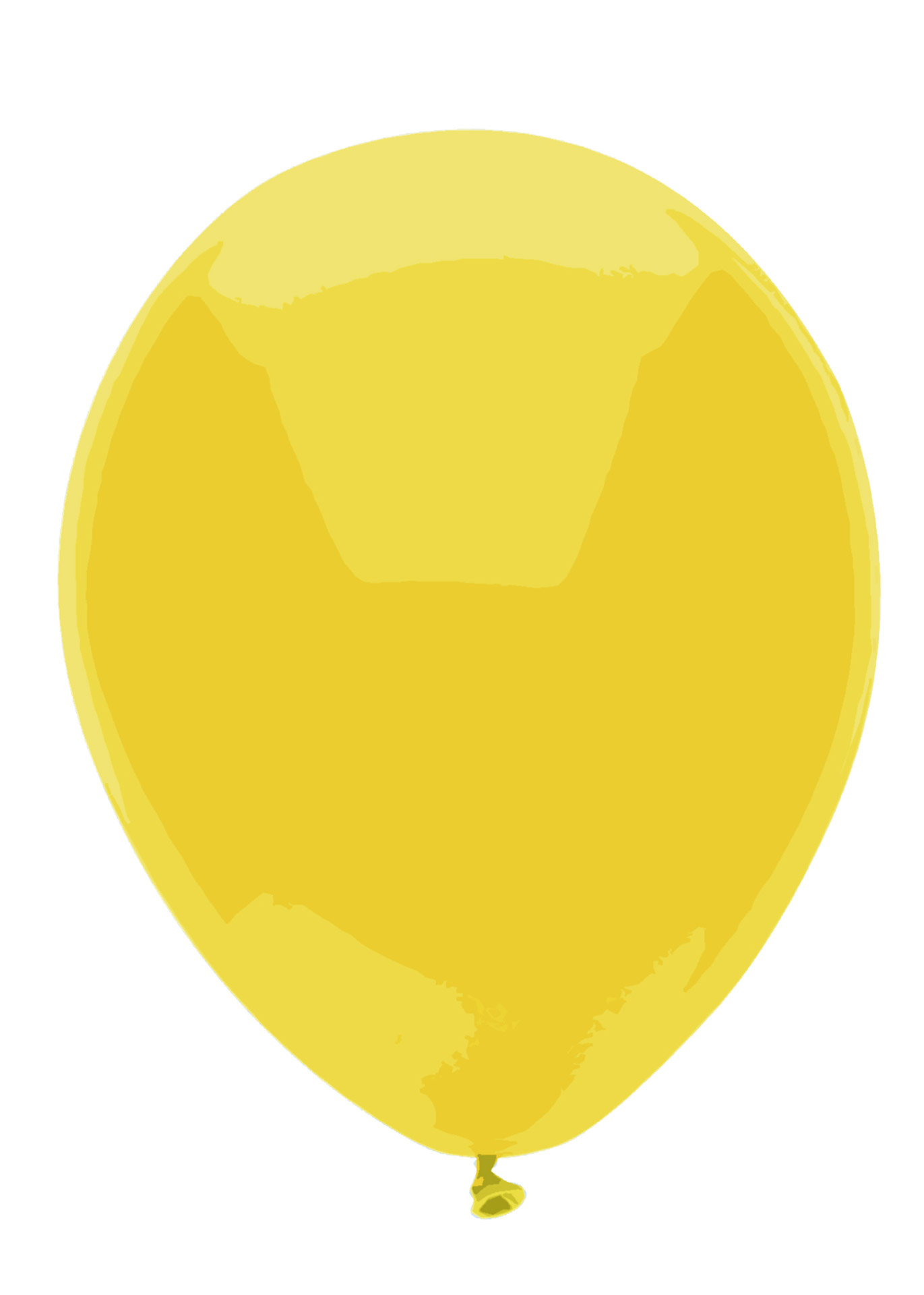 A plain yellow balloon on a white background, without a face.